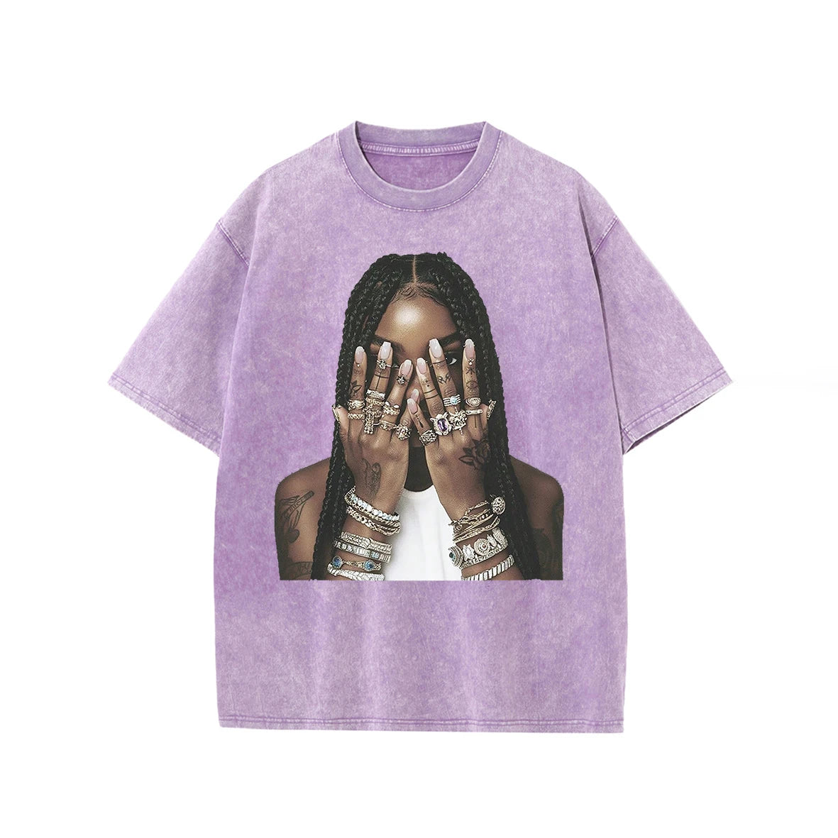 Men's Retro Printed High Street T-Shirt  Oversized Short Sleeve Hip Hop Style