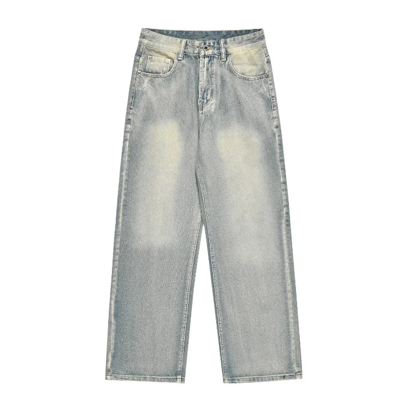 Straight Loose Denim Trousers High Street Hot Denim Pants