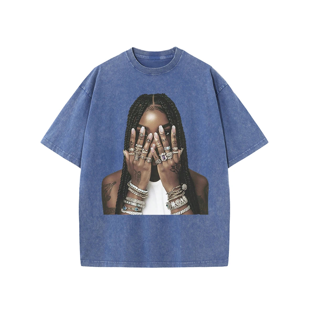 Men's Retro Printed High Street T-Shirt  Oversized Short Sleeve Hip Hop Style