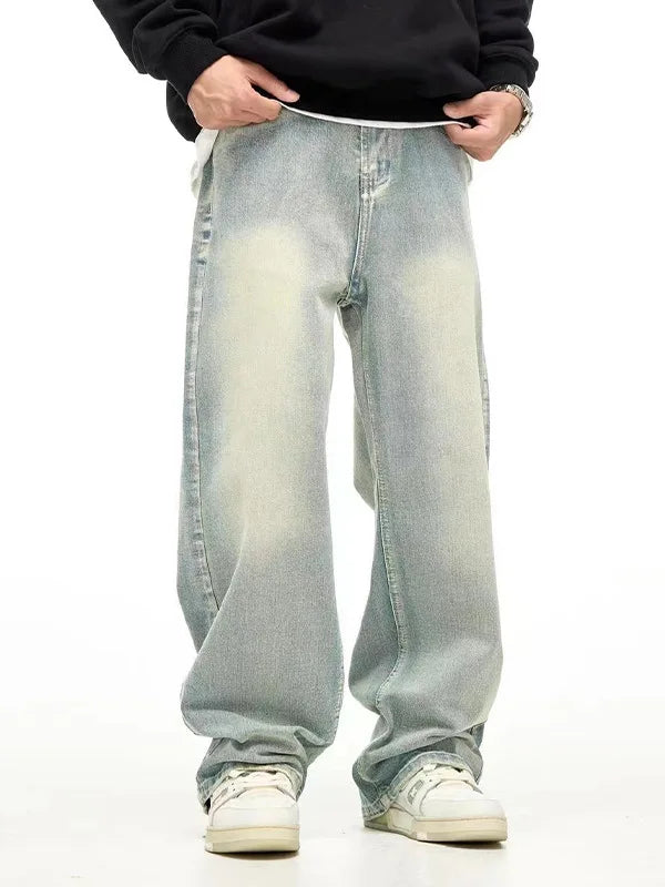 Straight Loose Denim Trousers High Street Hot Denim Pants
