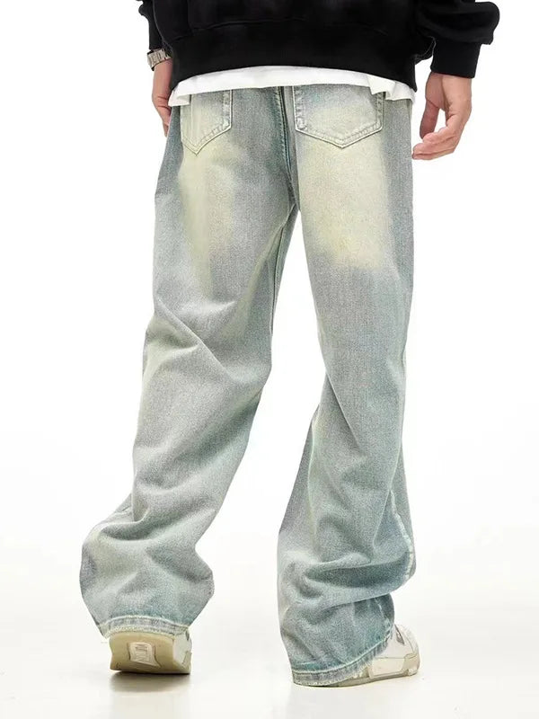 Straight Loose Denim Trousers High Street Hot Denim Pants