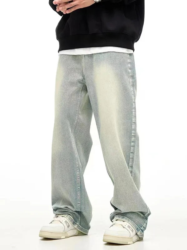Straight Loose Denim Trousers High Street Hot Denim Pants