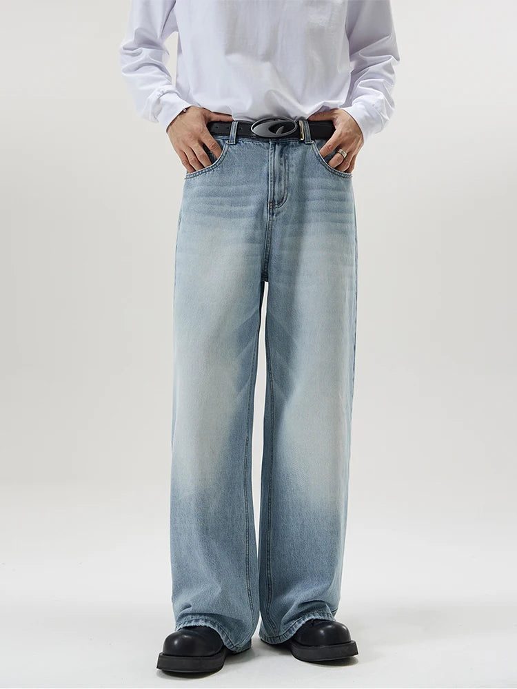 Autumn Vintage Distressed Men's Baggy Straight Jeans