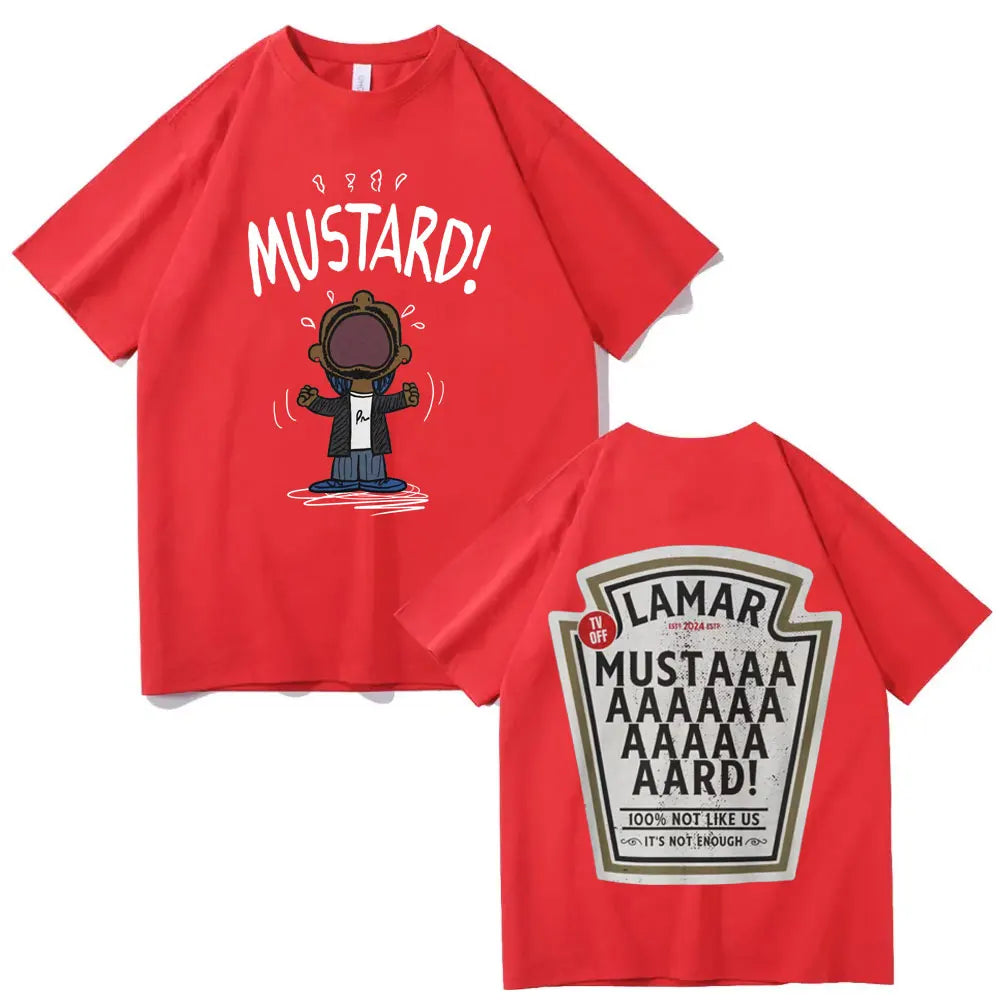 Rapper Kendrick Lamar Mustard T-shirt Fashion Hip Hop Vintage Short Sleeve T-shirts Men Women Casual Oversized Cotton T Shirts
