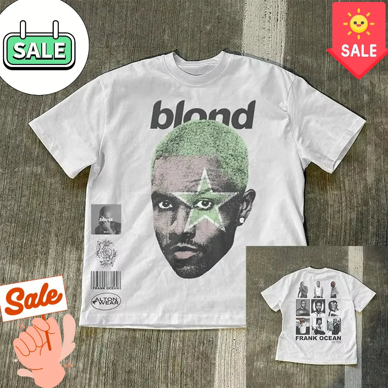Y2k New Cotton T-shirt Men's and Women's Portrait  Printed