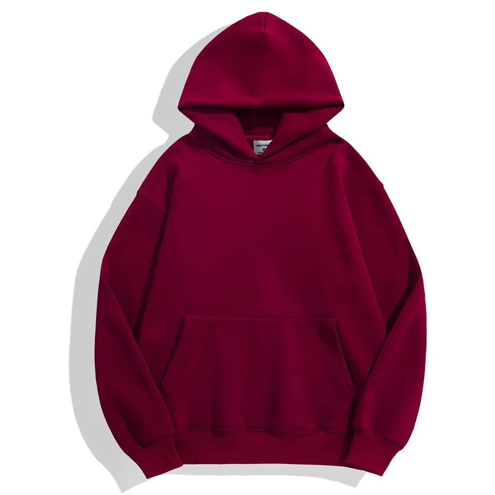 Heavy Weight Cotton Plus Velvet Hooded Sweater Men Thickened Tight Polar Fleece Pullover Hoodie Women Sweatshirt