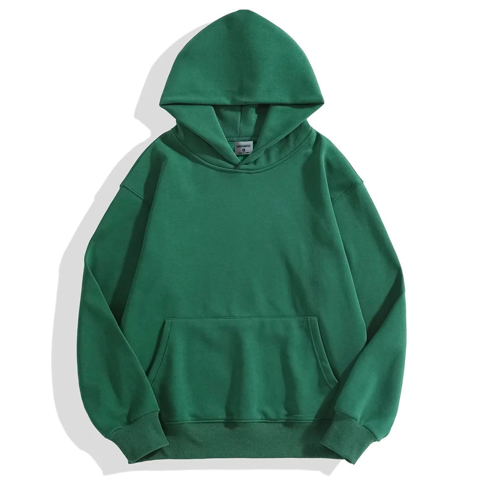 Heavy Weight Cotton Plus Velvet Hooded Sweater Men Thickened Tight Polar Fleece Pullover Hoodie Women Sweatshirt