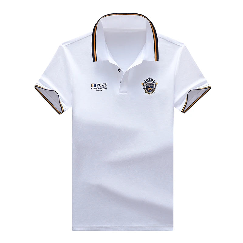 New Men's Casual Embroidery Short Sleeve Polo Shirt