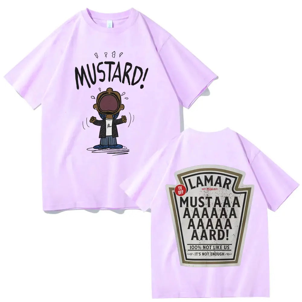 Rapper Kendrick Lamar Mustard T-shirt Fashion Hip Hop Vintage Short Sleeve T-shirts Men Women Casual Oversized Cotton T Shirts