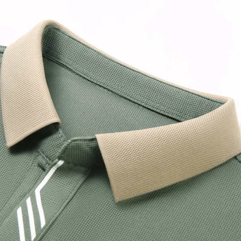 Men's Solid Color Casual Fashion Short Sleeve Polo Shirt Summer Comfortable