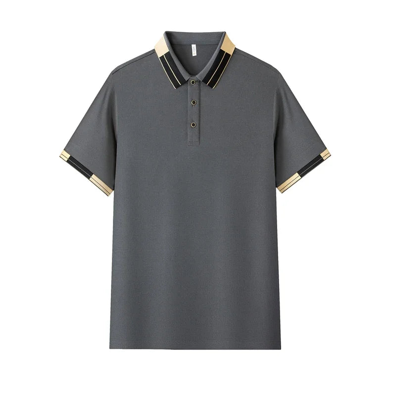 Business Casual Short Sleeved Shirt Solid Color Polo Shirt