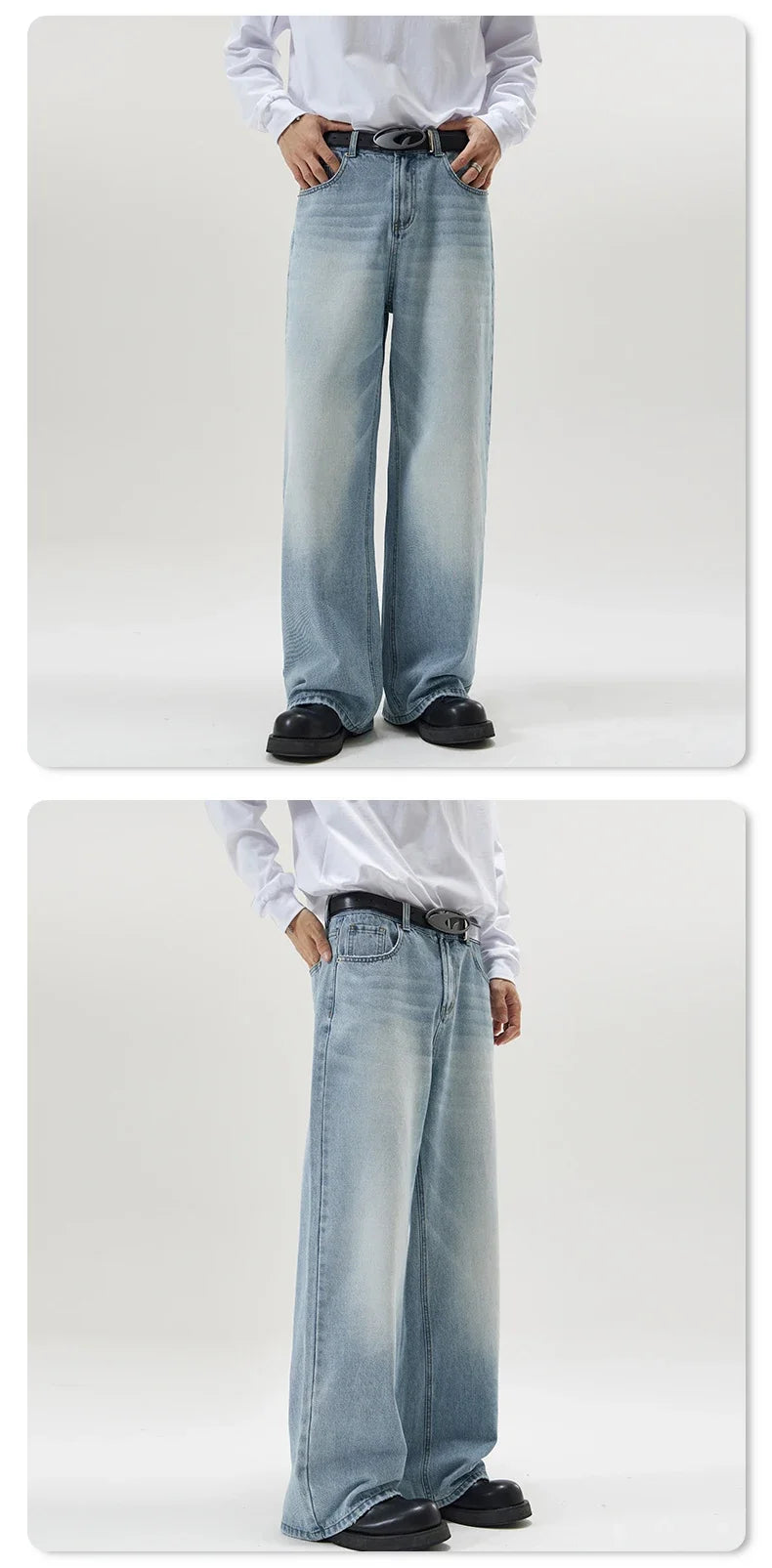 Autumn Vintage Distressed Men's Baggy Straight Jeans