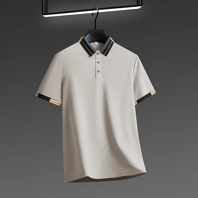 Business Casual Short Sleeved Shirt Solid Color Polo Shirt