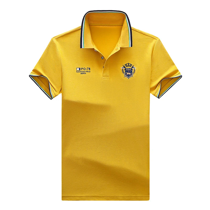 New Men's Casual Embroidery Short Sleeve Polo Shirt