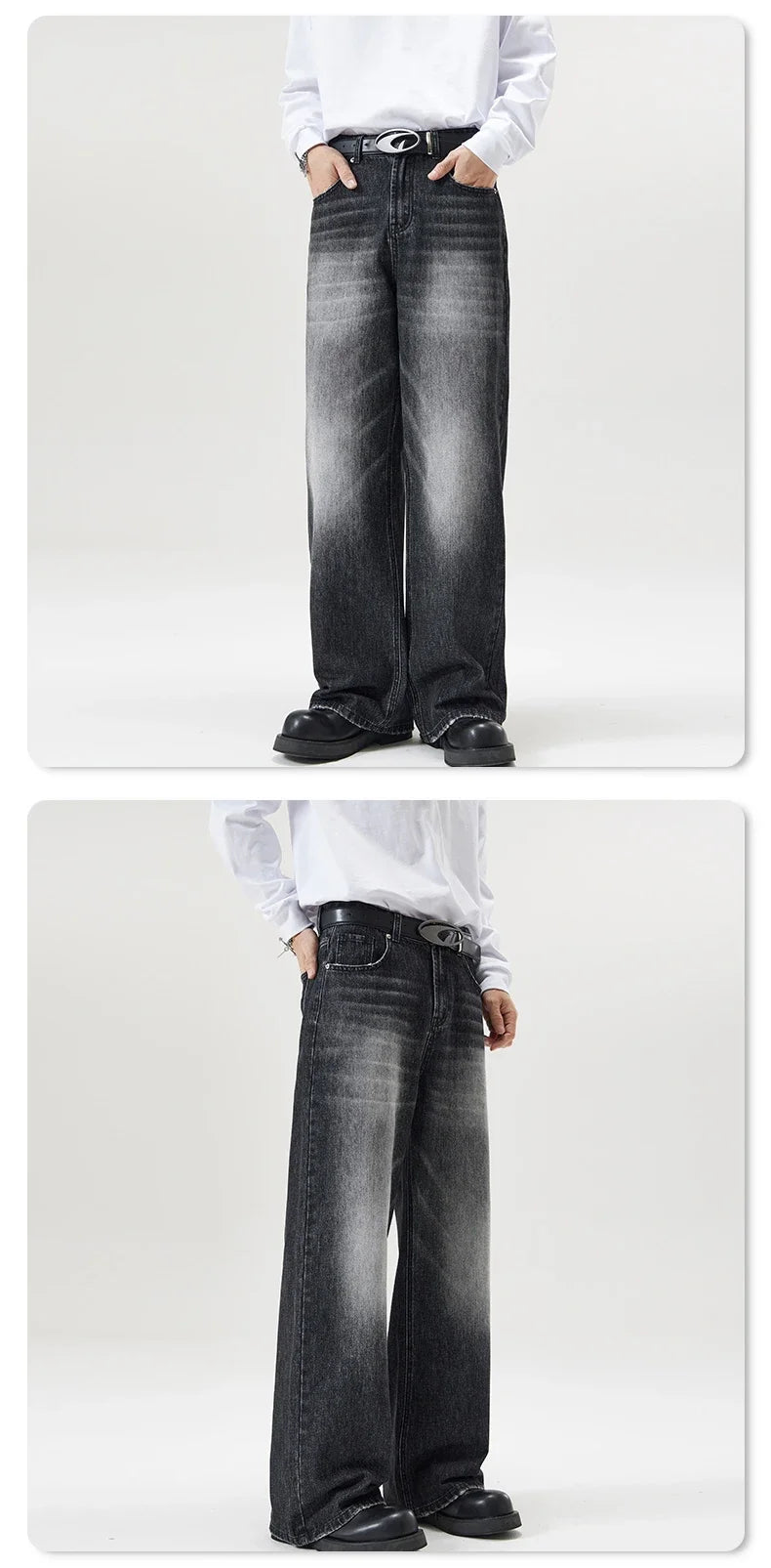 Autumn Vintage Distressed Men's Baggy Straight Jeans