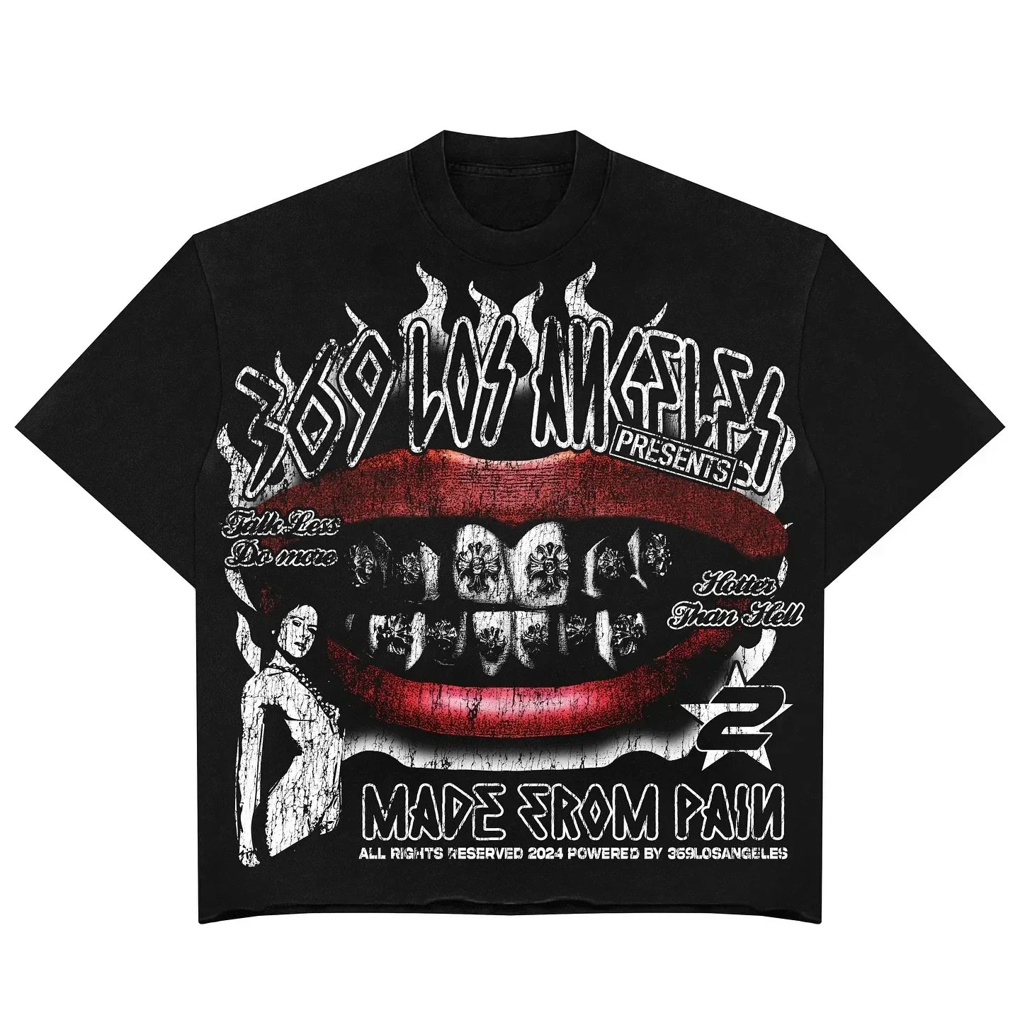 Streetwear T Shirt Y2K Hip Hop Punk Rock Graphic Print Oversized TShirt Round Neck
