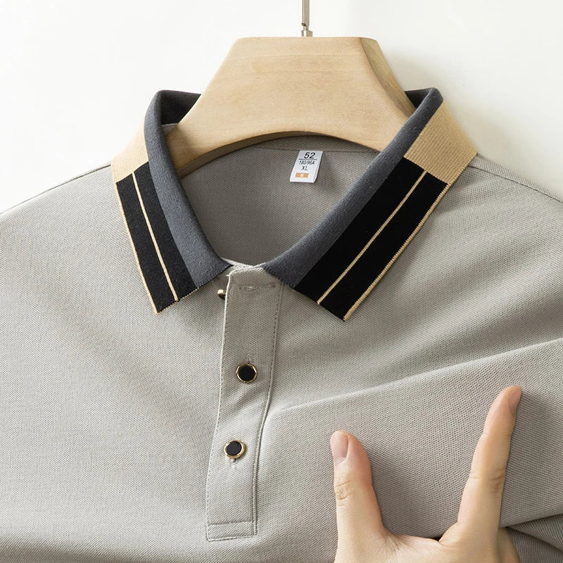 Business Casual Short Sleeved Shirt Solid Color Polo Shirt