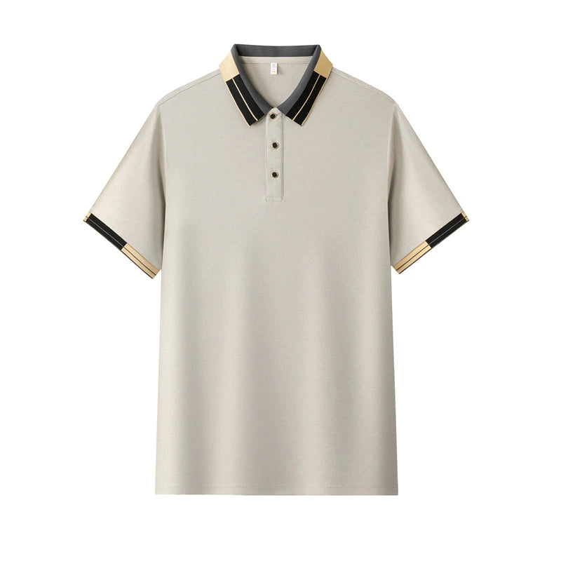 Business Casual Short Sleeved Shirt Solid Color Polo Shirt