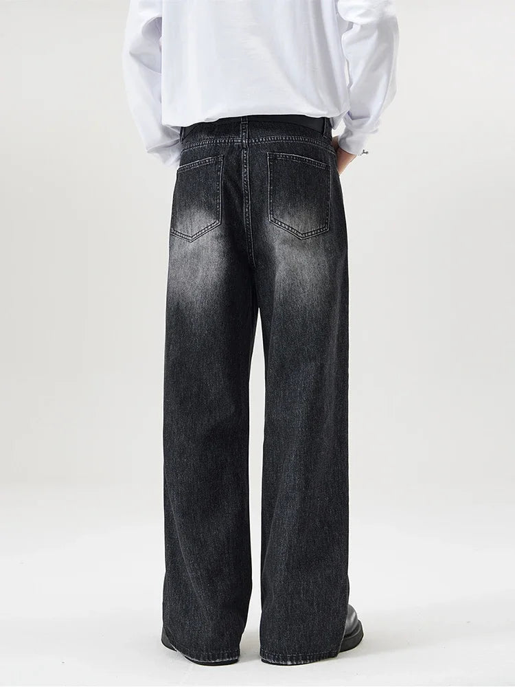 Autumn Vintage Distressed Men's Baggy Straight Jeans
