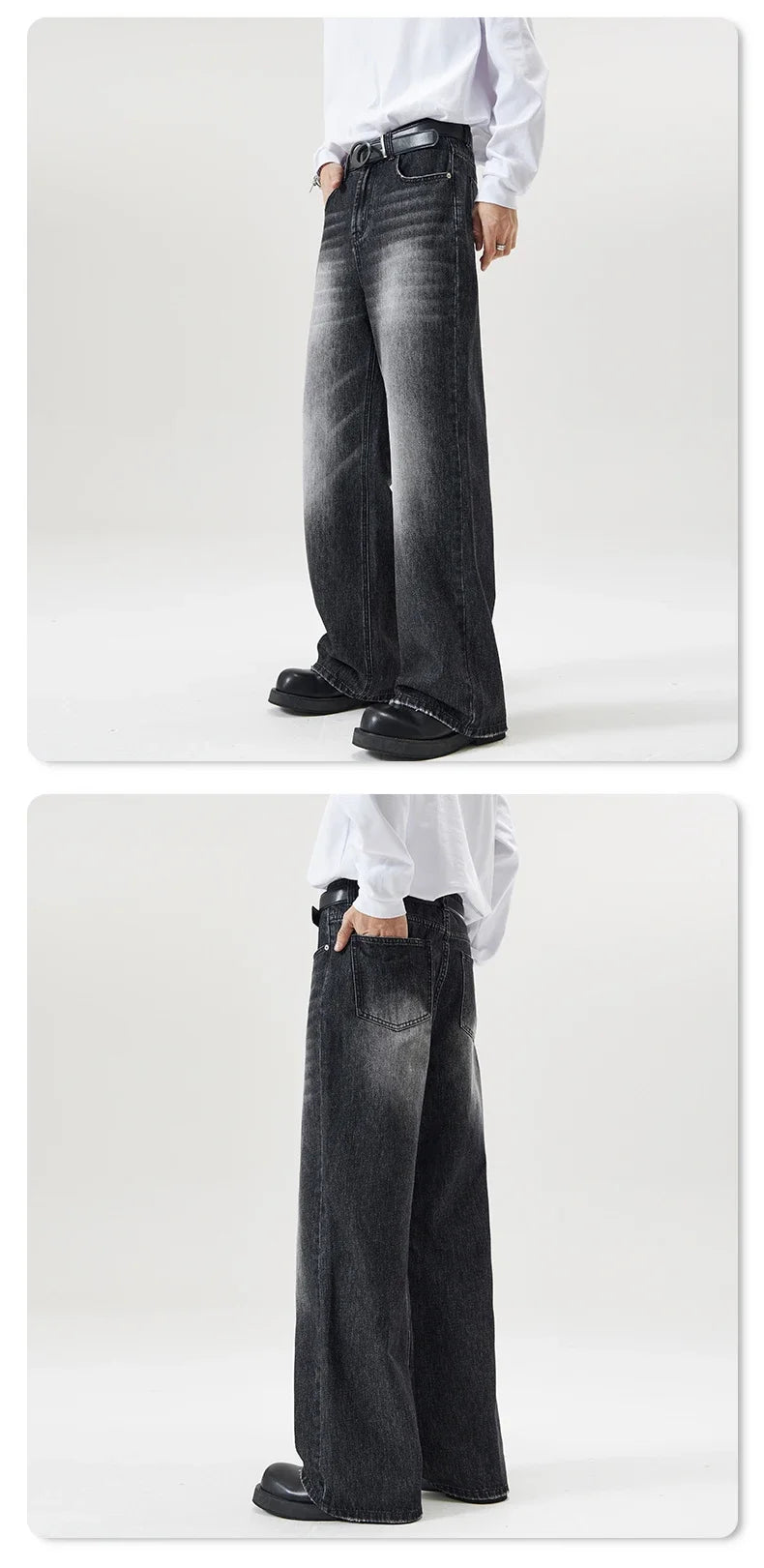 Autumn Vintage Distressed Men's Baggy Straight Jeans
