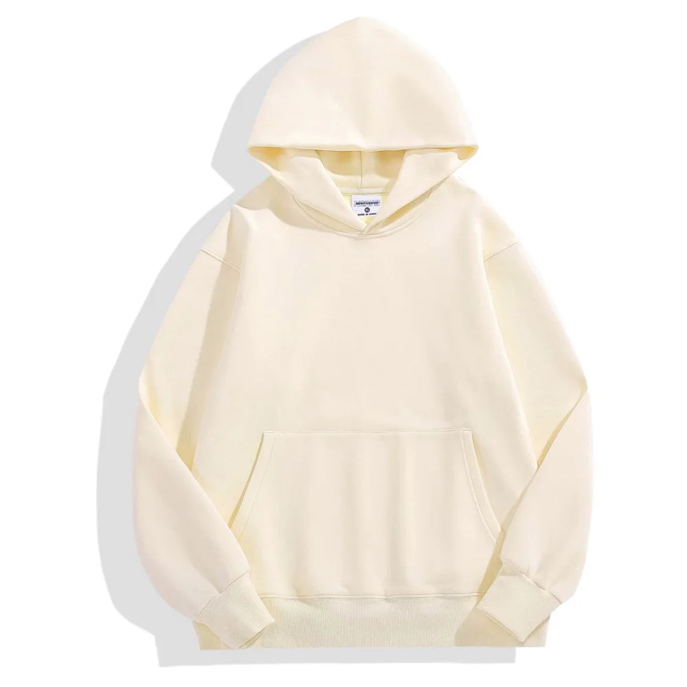 Heavy Weight Cotton Plus Velvet Hooded Sweater Men Thickened Tight Polar Fleece Pullover Hoodie Women Sweatshirt