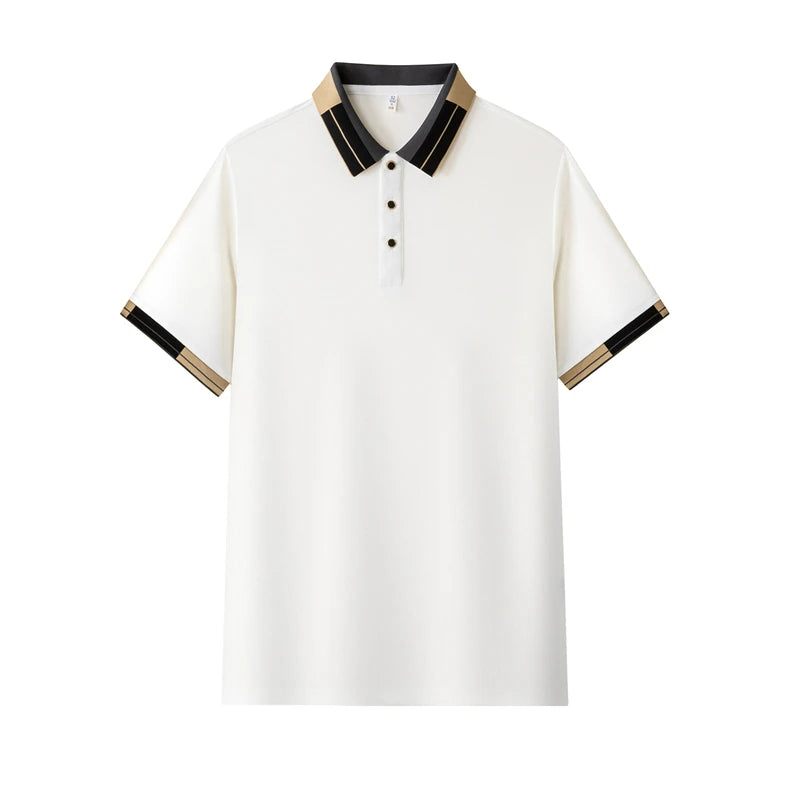 Business Casual Short Sleeved Shirt Solid Color Polo Shirt