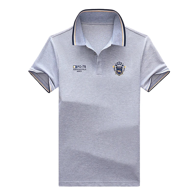New Men's Casual Embroidery Short Sleeve Polo Shirt