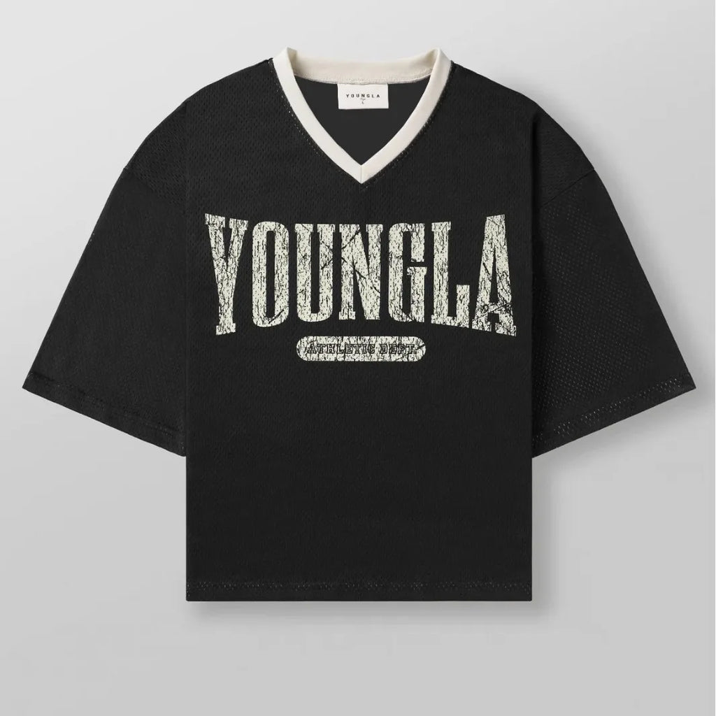 YOUNG tide brand oversized T-shirt quick-drying breathable large mesh printed short-sleeved