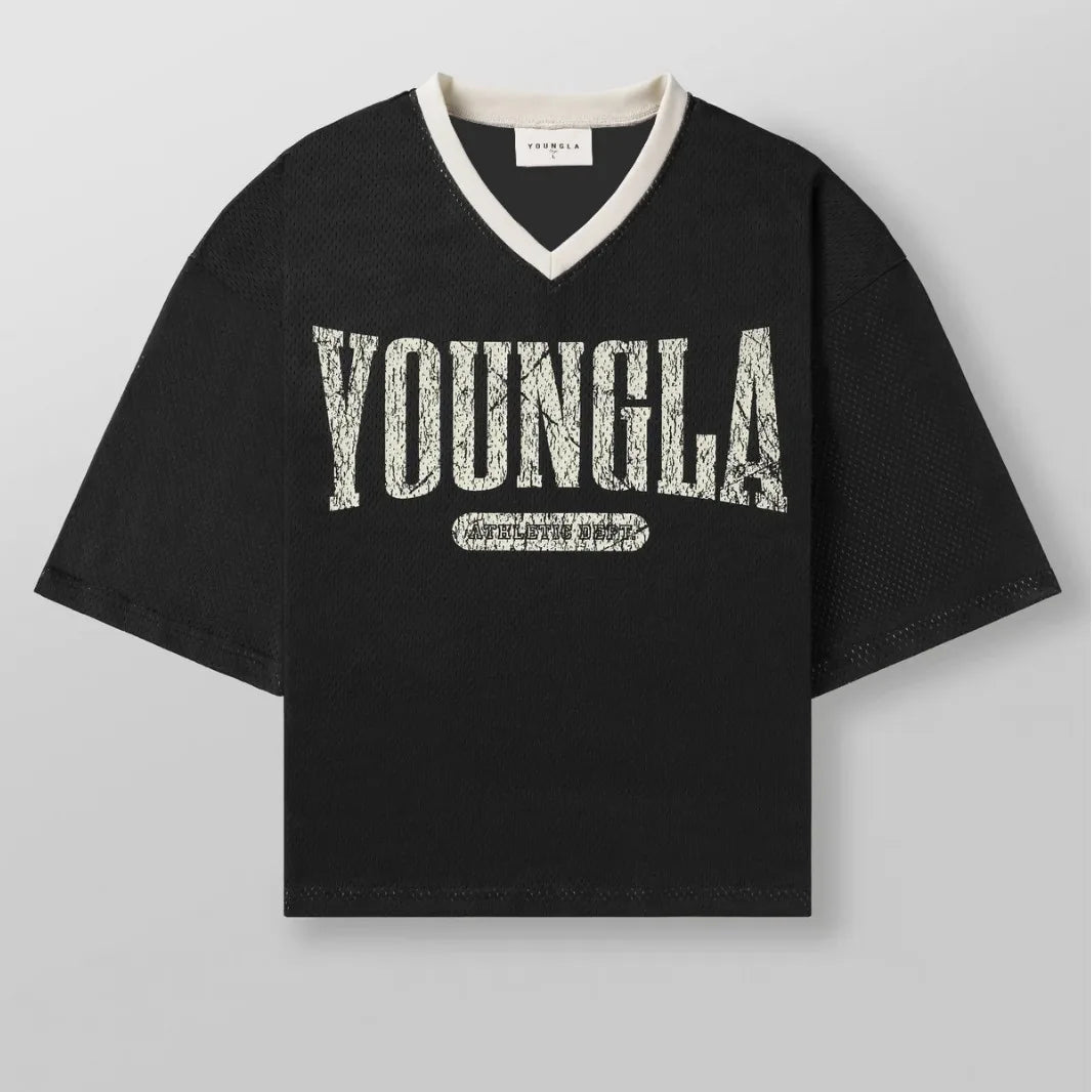 YOUNG tide brand oversized T-shirt quick-drying breathable large mesh printed short-sleeved