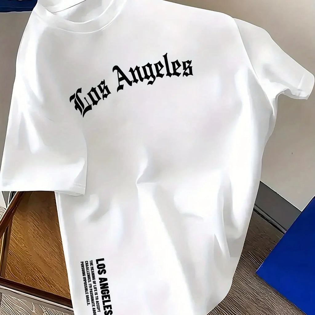 Los Angeles Loose Large Casual Comfortable Round Neck Short Sleeve T-shirt Top