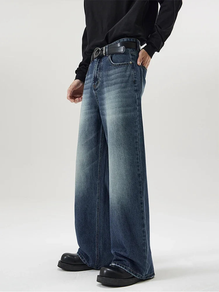 Autumn Vintage Distressed Men's Baggy Straight Jeans
