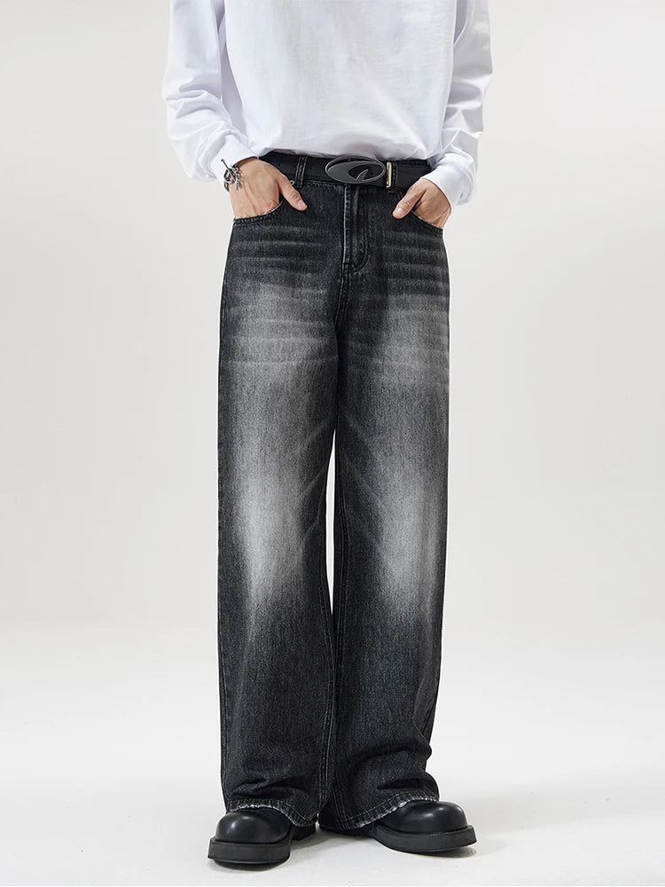 Autumn Vintage Distressed Men's Baggy Straight Jeans