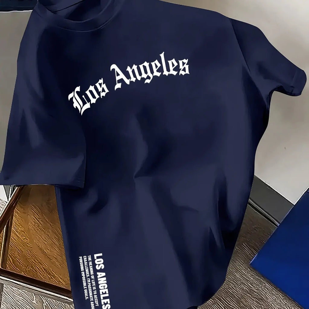 Los Angeles Loose Large Casual Comfortable Round Neck Short Sleeve T-shirt Top