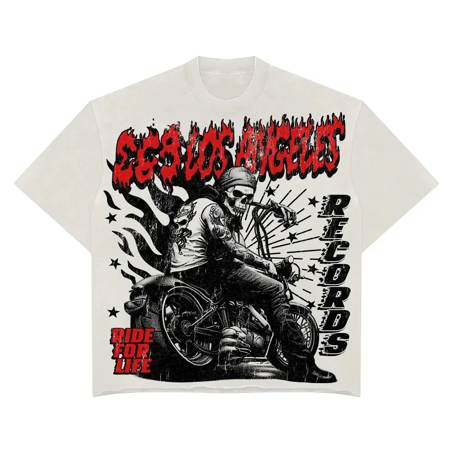 Streetwear T Shirt Y2K Hip Hop Punk Rock Graphic Print Oversized TShirt Round Neck