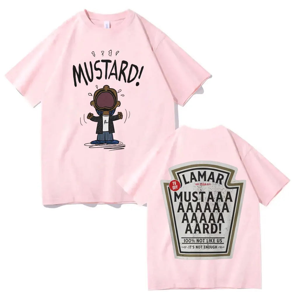 Rapper Kendrick Lamar Mustard T-shirt Fashion Hip Hop Vintage Short Sleeve T-shirts Men Women Casual Oversized Cotton T Shirts