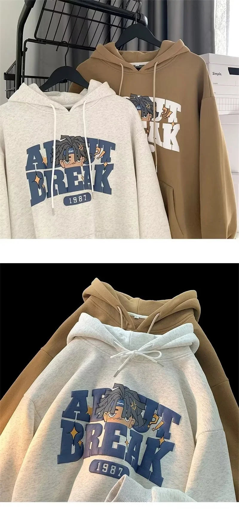 Vintage Cartoon Printing Graphic Hoodie Sweatshirts Men's Oversized Y2K Hoodies American Hip Hop Fashion Hoody Streetwear