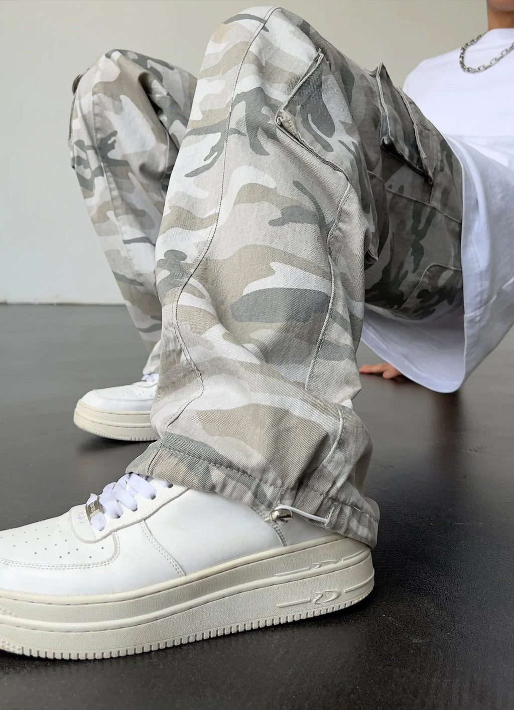 Vintage American Style Camouflage Pants Men's Loose Straight Leg Cargo Pants