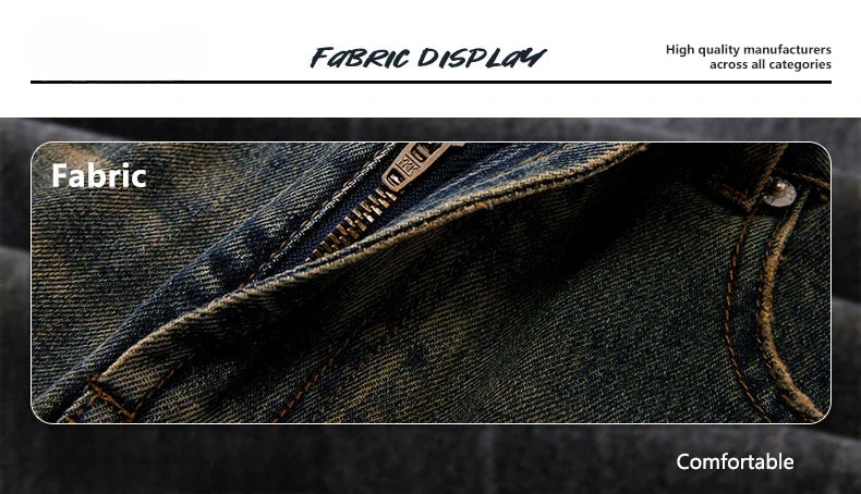 Autumn Vintage Distressed Men's Baggy Straight Jeans