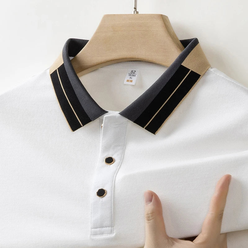 Business Casual Short Sleeved Shirt Solid Color Polo Shirt