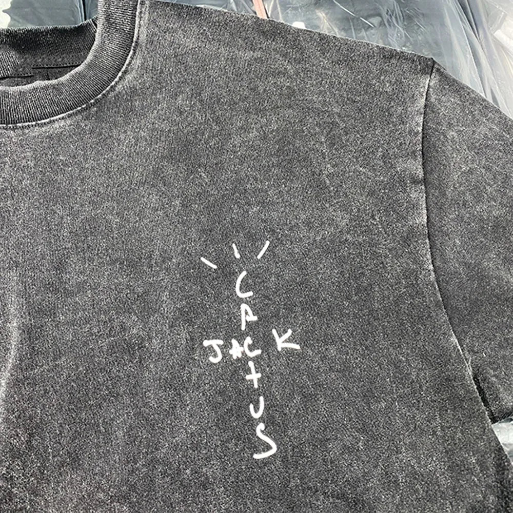 CACTUS JACK T Shirts Drop-shoulder sleeve T-Shirt Hip Hop Skateboard Street  1