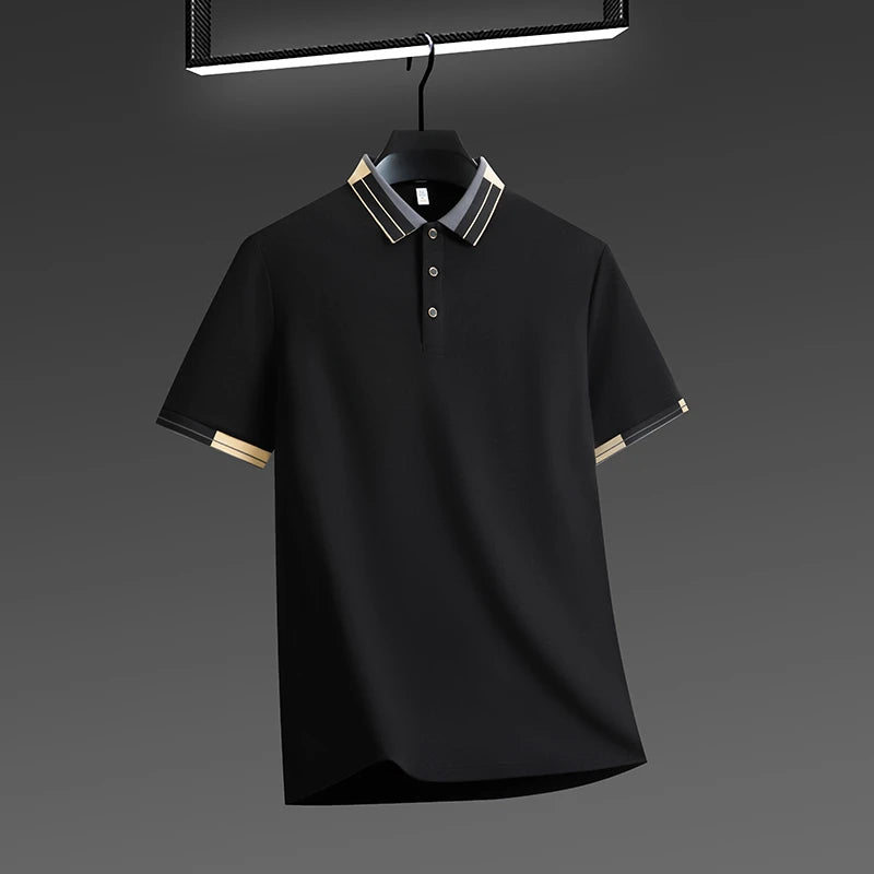 Business Casual Short Sleeved Shirt Solid Color Polo Shirt