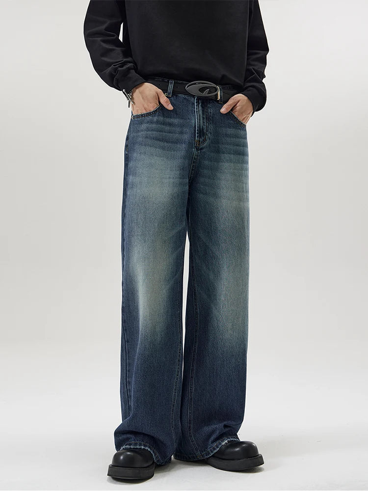 Autumn Vintage Distressed Men's Baggy Straight Jeans