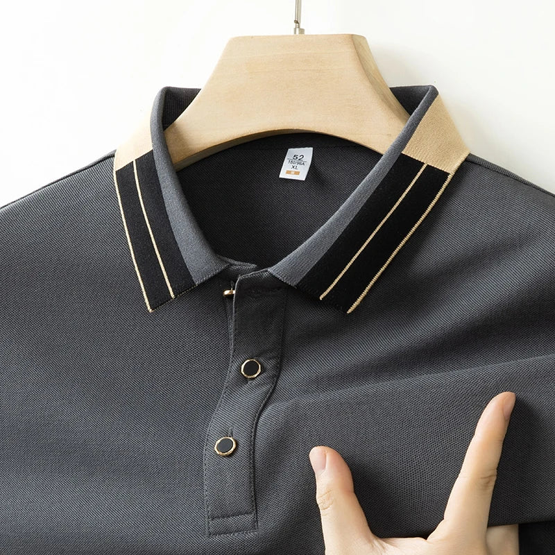 Business Casual Short Sleeved Shirt Solid Color Polo Shirt
