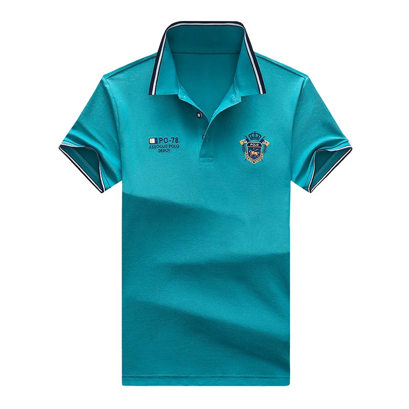 New Men's Casual Embroidery Short Sleeve Polo Shirt