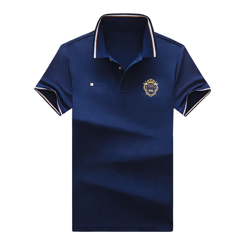 New Men's Casual Embroidery Short Sleeve Polo Shirt