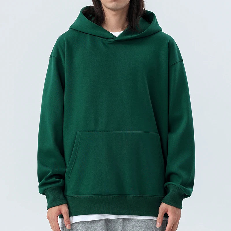 Heavy Weight Cotton Plus Velvet Hooded Sweater Men Thickened Tight Polar Fleece Pullover Hoodie Women Sweatshirt