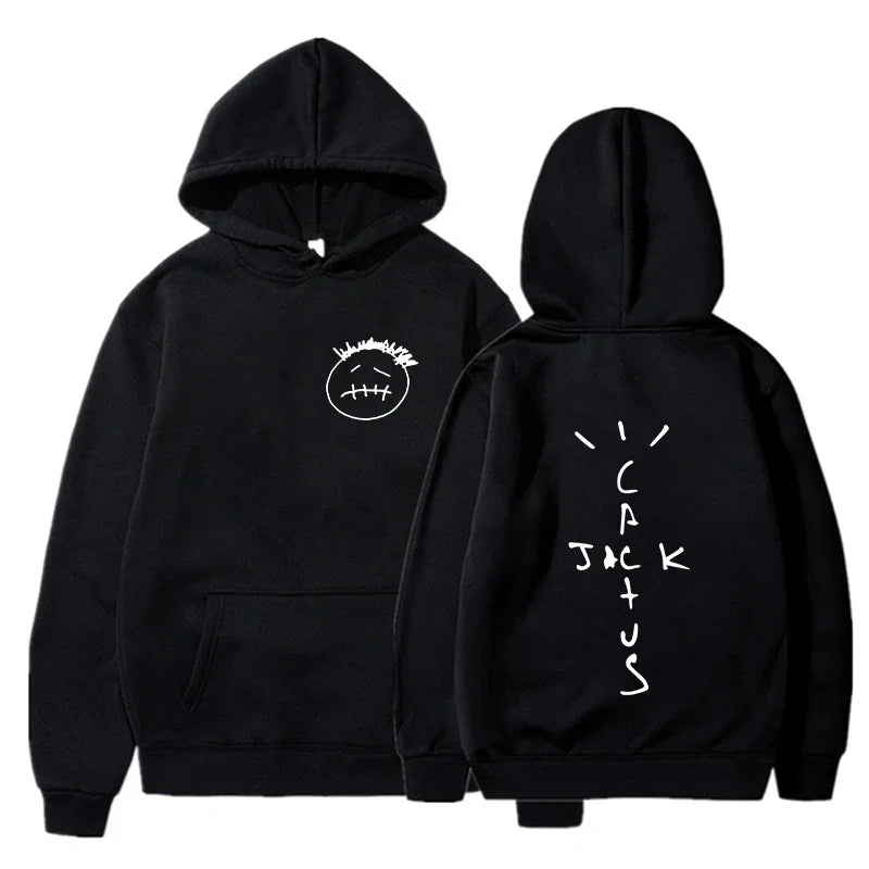 Rapper Cactus Jack Music Album Hoodies  Hip Hop Sweatshirt Casual Unisex  Oversized Hoody Tops