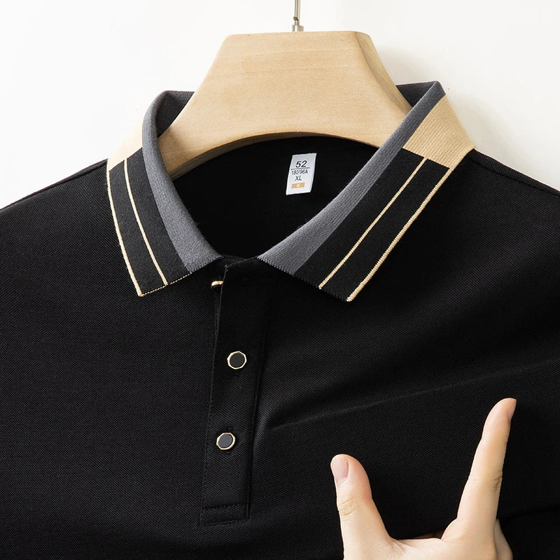 Business Casual Short Sleeved Shirt Solid Color Polo Shirt