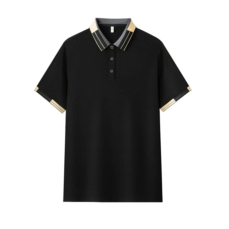 Business Casual Short Sleeved Shirt Solid Color Polo Shirt