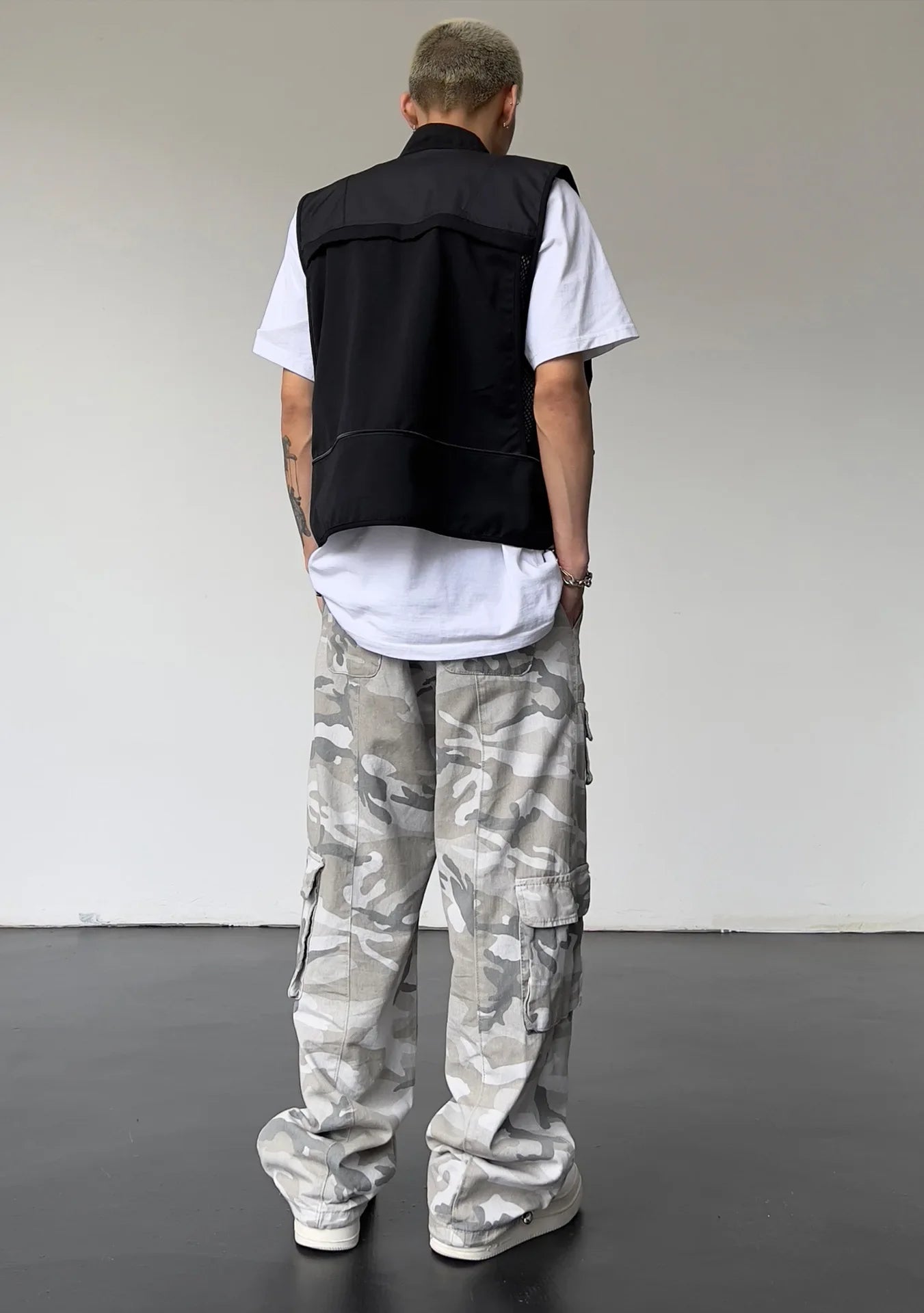 Vintage American Style Camouflage Pants Men's Loose Straight Leg Cargo Pants